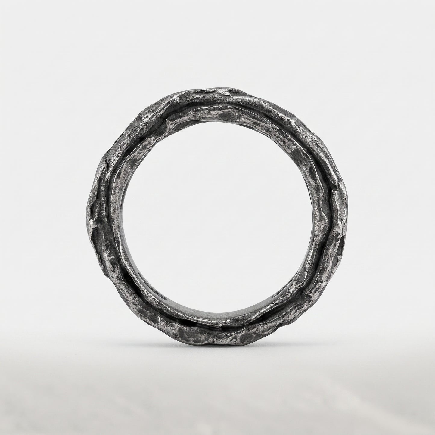 Textured Oxidized Silver Ring