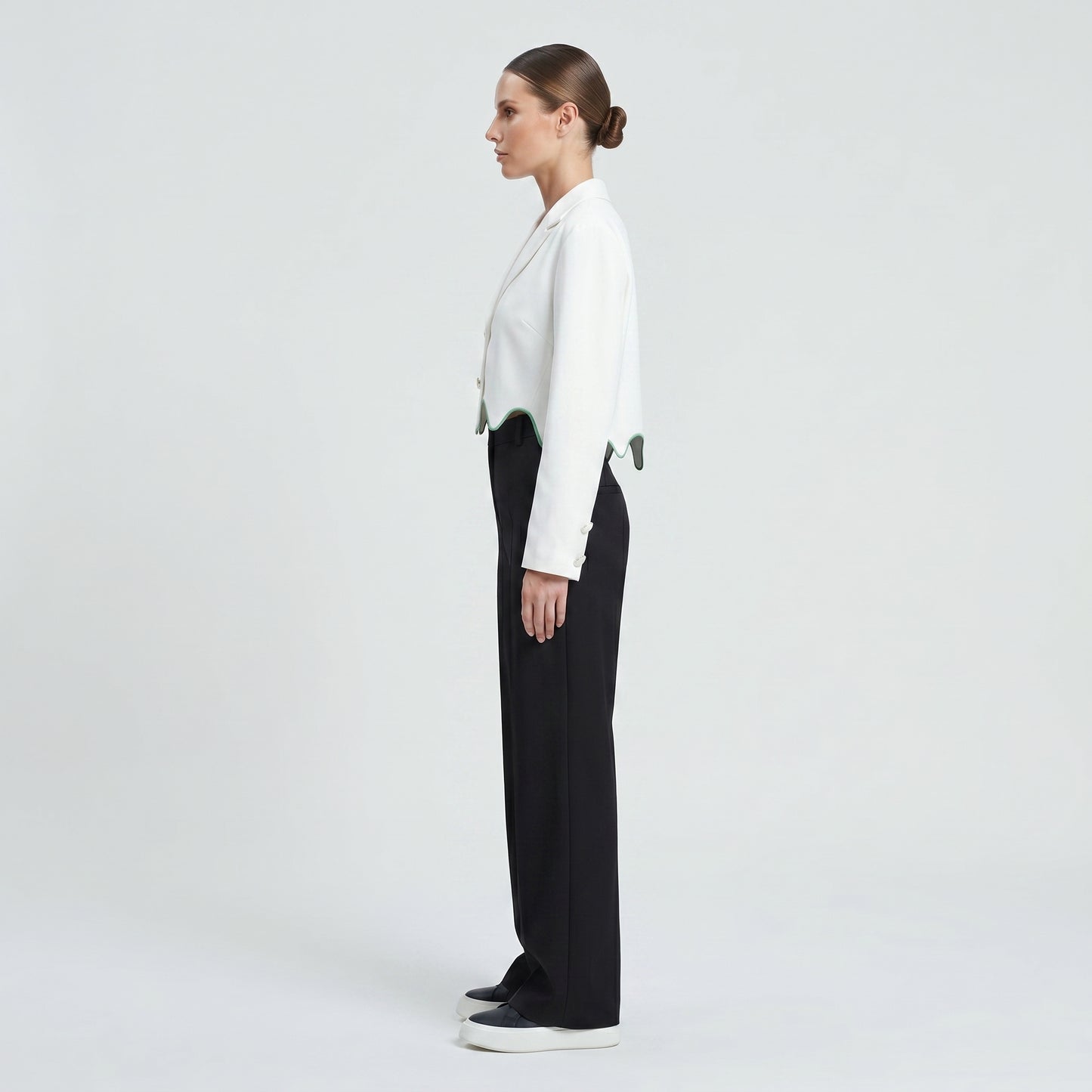 Wave Trim Cropped Blazer