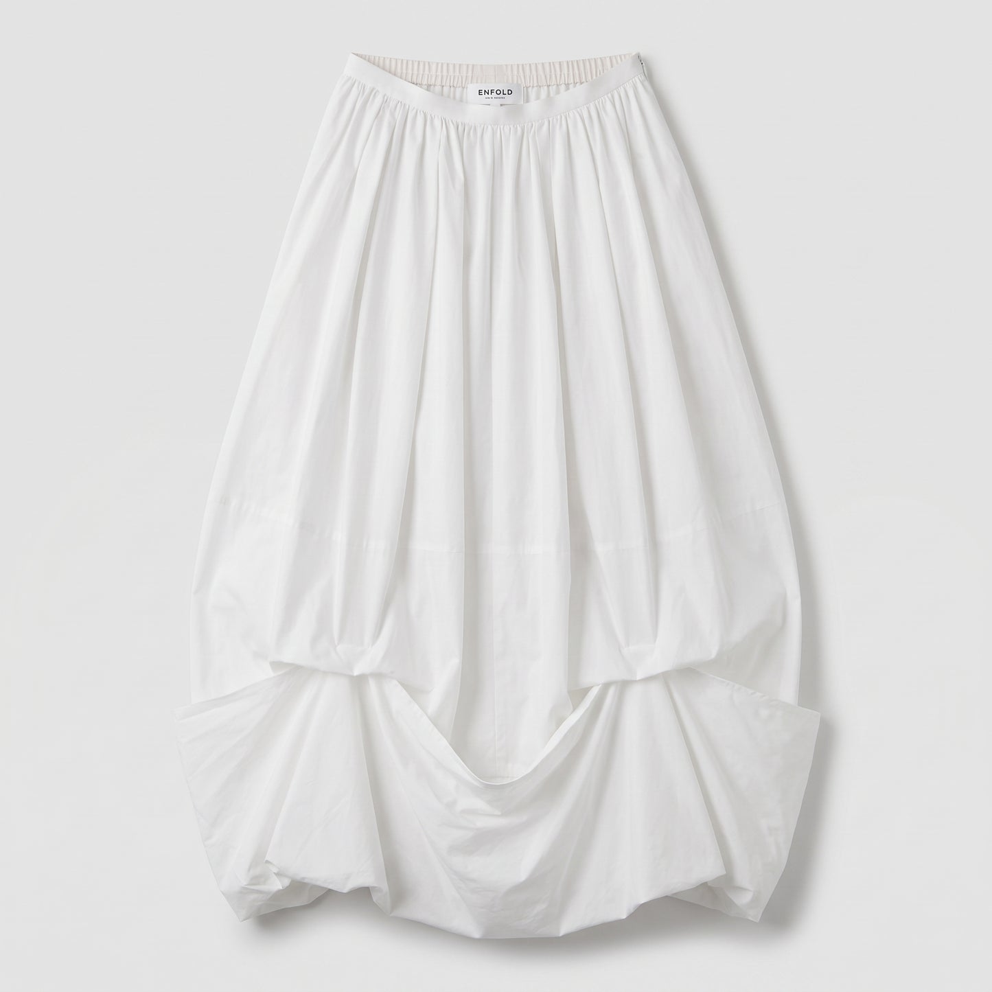 Architectural Draped Cotton Skirt