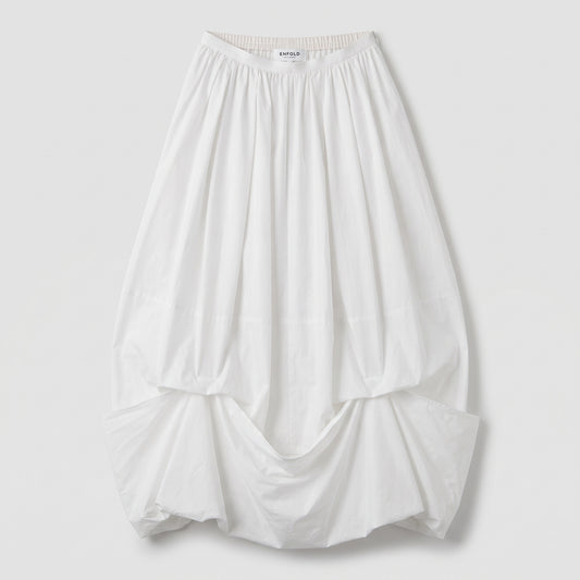 Architectural Draped Cotton Skirt