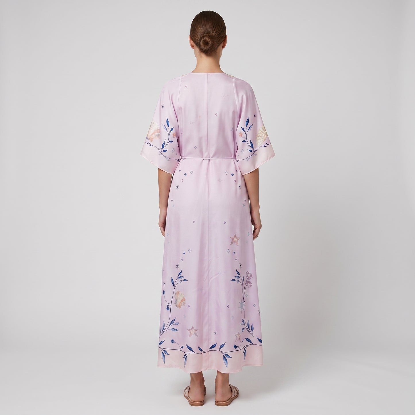 Floral Printed Silk Midi Dress