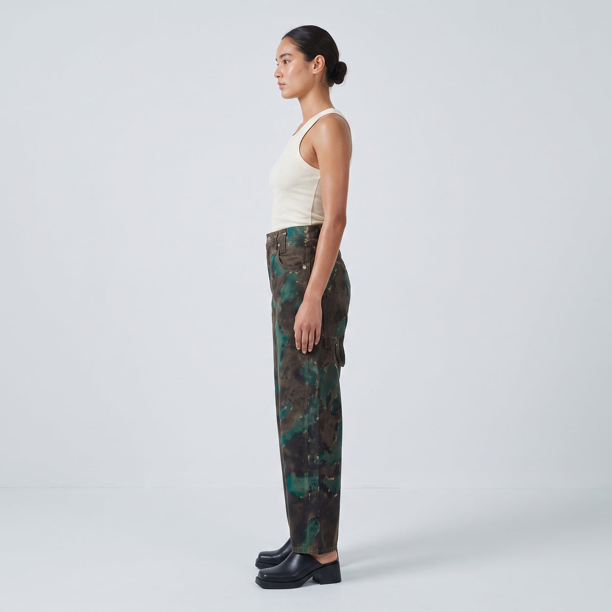 Abstract Printed Denim Trousers