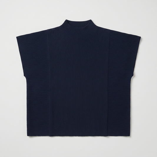 Ribbed Mock Neck Shell