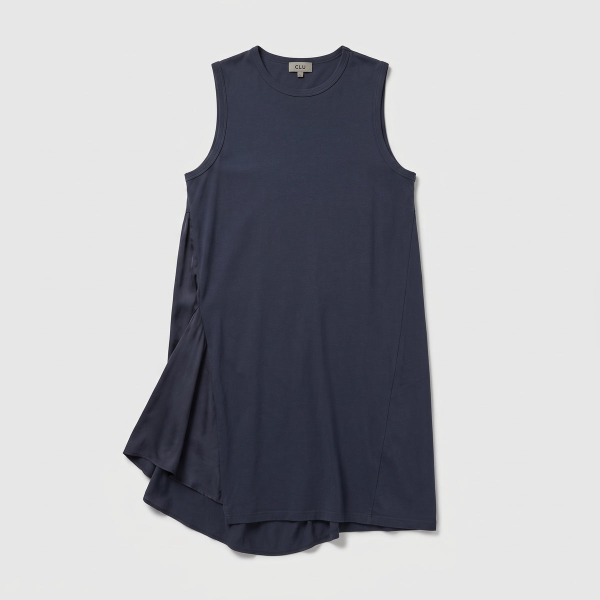 Asymmetric Pleated Cotton Tank Top