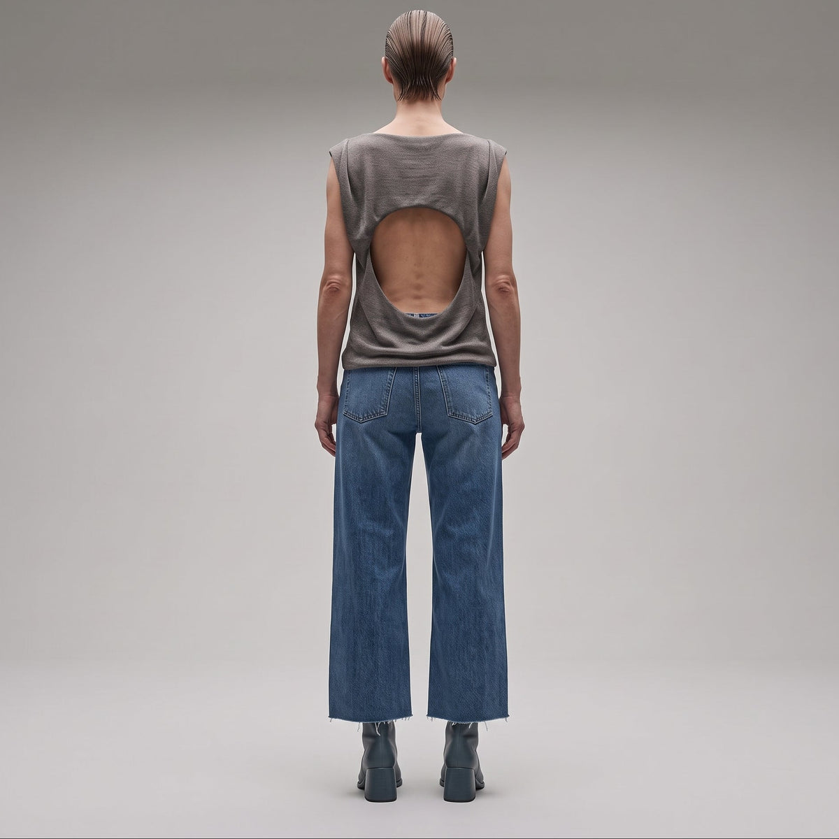 Sheer Draped Sleeveless Top
