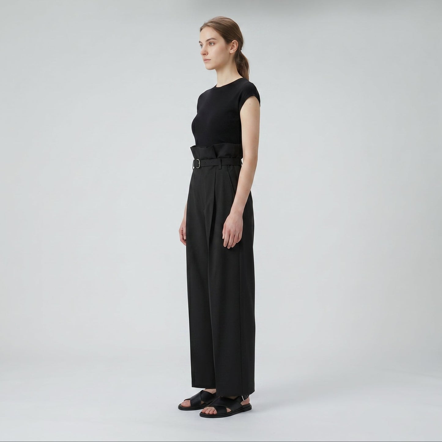 High-Waisted Paperbag Trousers