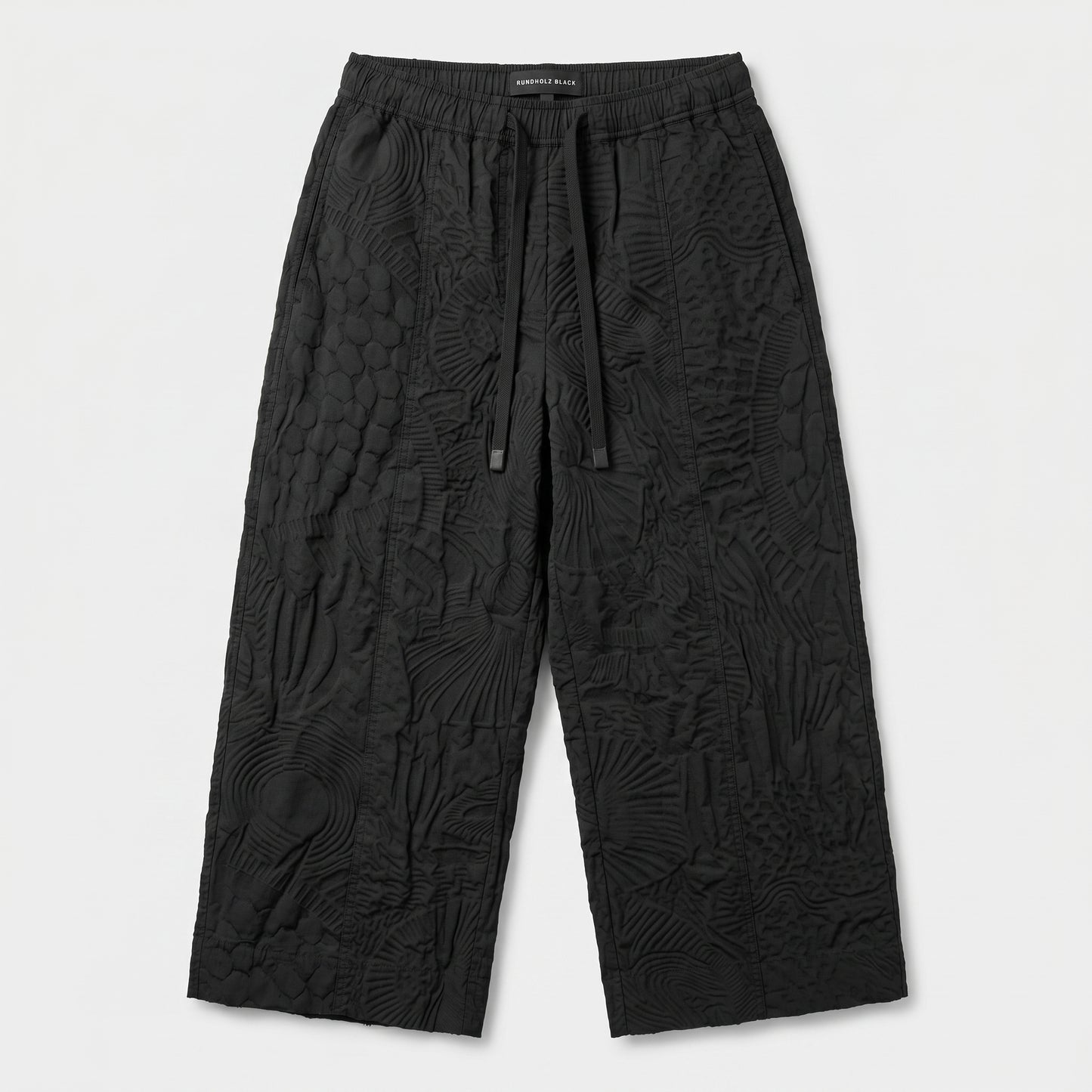 Textured Drawstring Wide Leg Trousers
