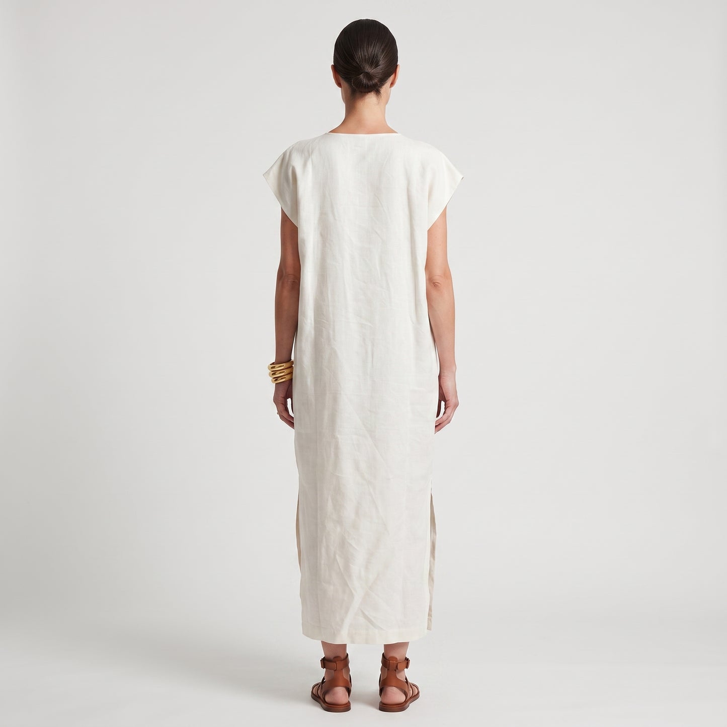 Abstract Figure Print Linen Tunic