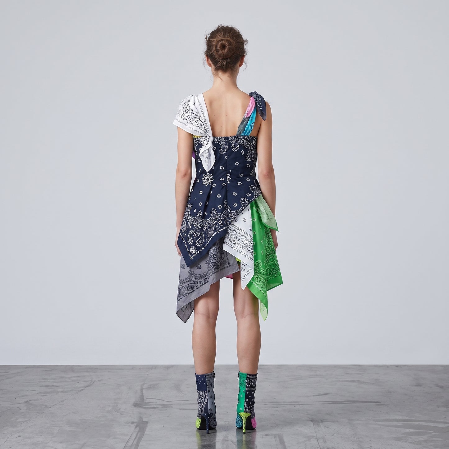 Patchwork Bandana Print Mini Dress