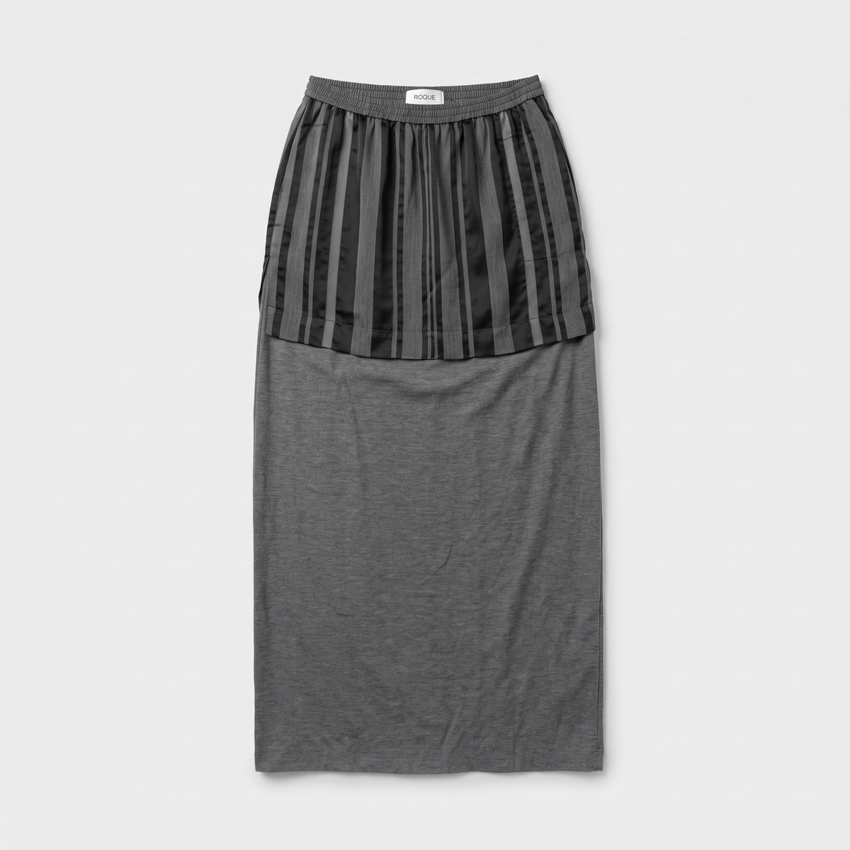 Layered Striped Midi Skirt