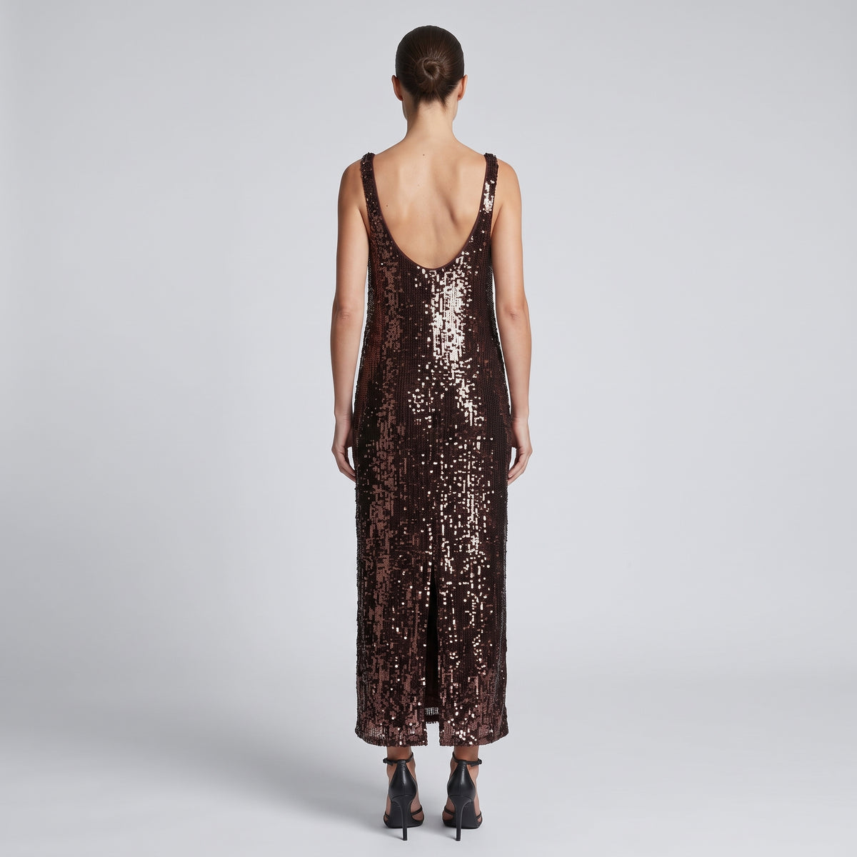 Sequined Scoop Neck Midi Dress