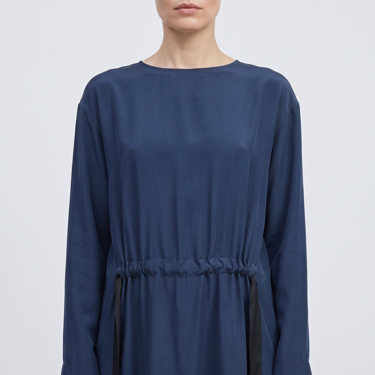 Minimalist Drawstring Midi Dress