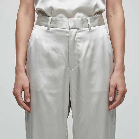 Satin Ruched Hem Trousers