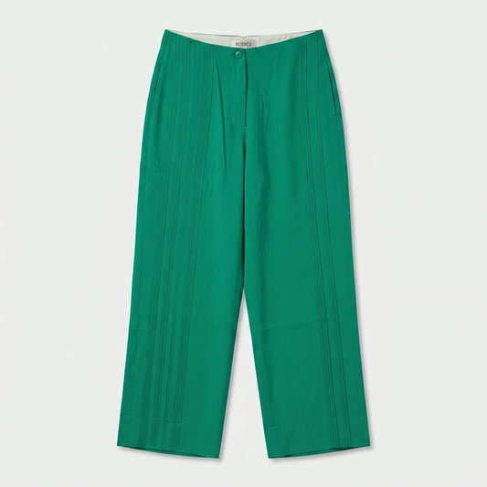 Tailored Emerald Pleated Trousers