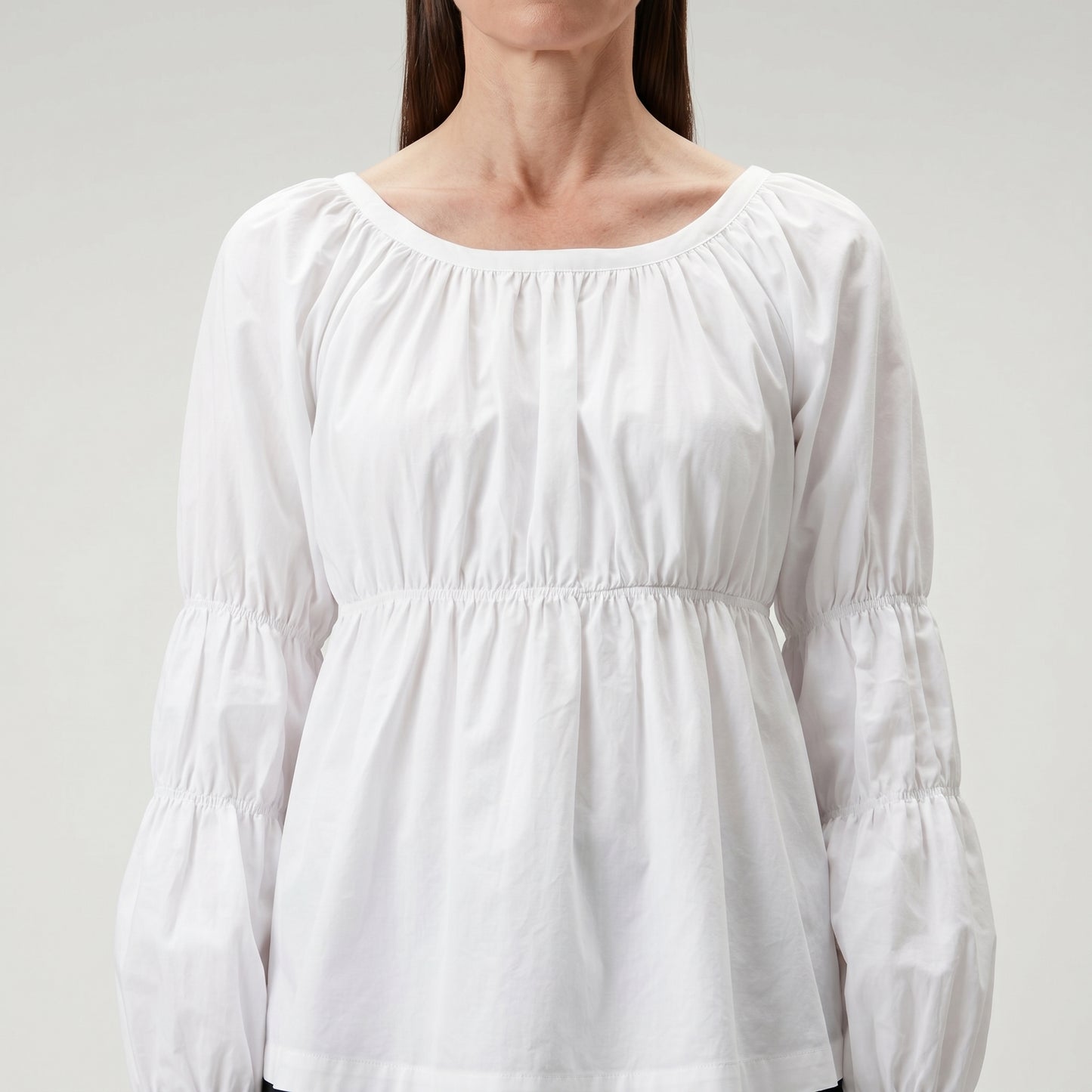 Gathered Waist Peplum Blouse