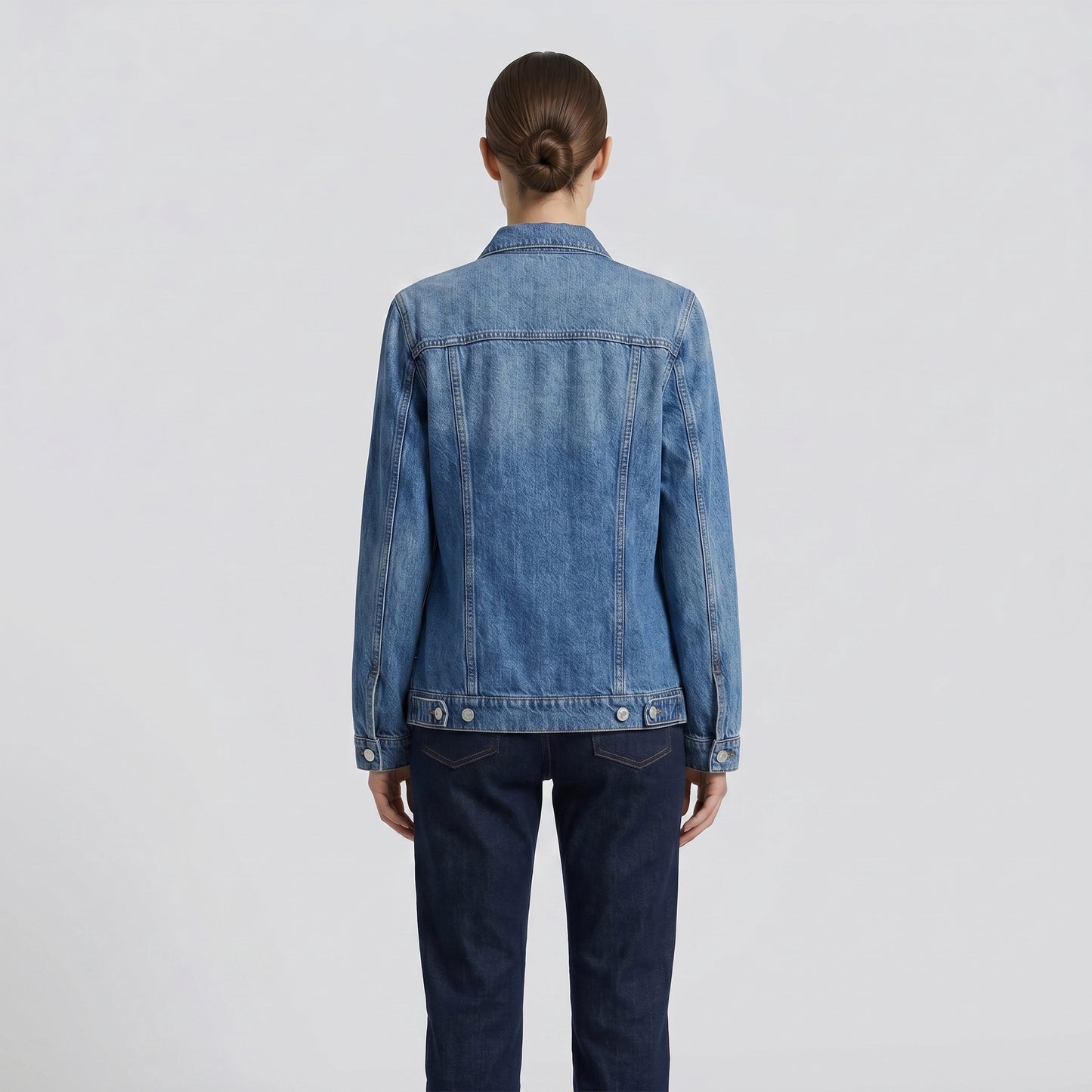 Classic Wide Lapel Denim Jacket