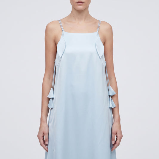 Satin Leaf Detail Slip Dress