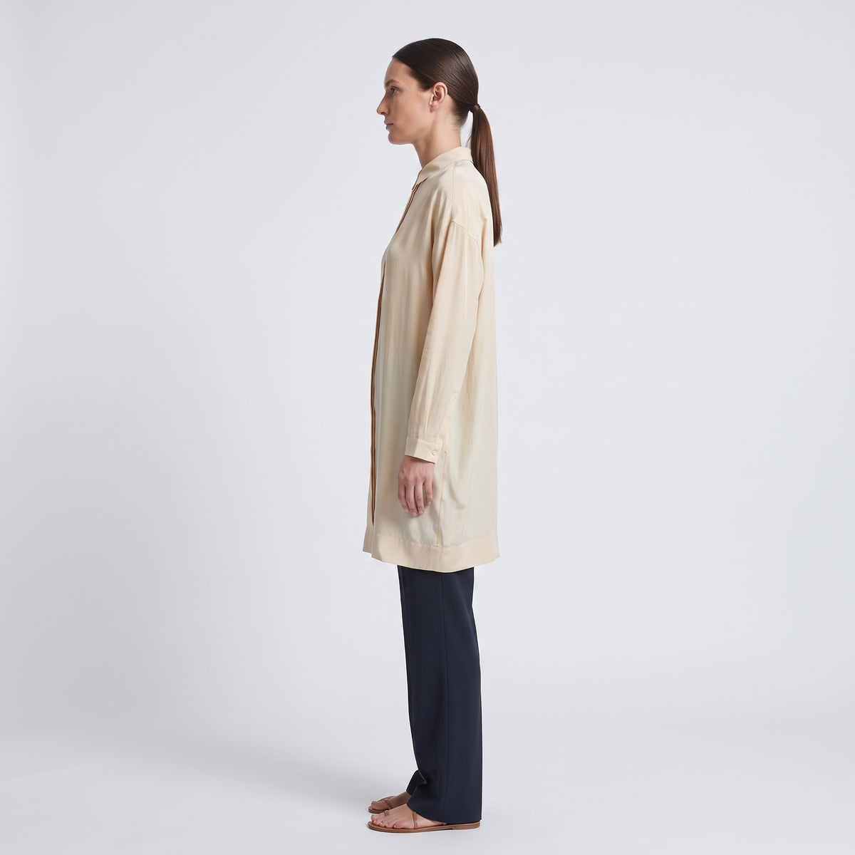 Minimalist Silk Shirt Dress