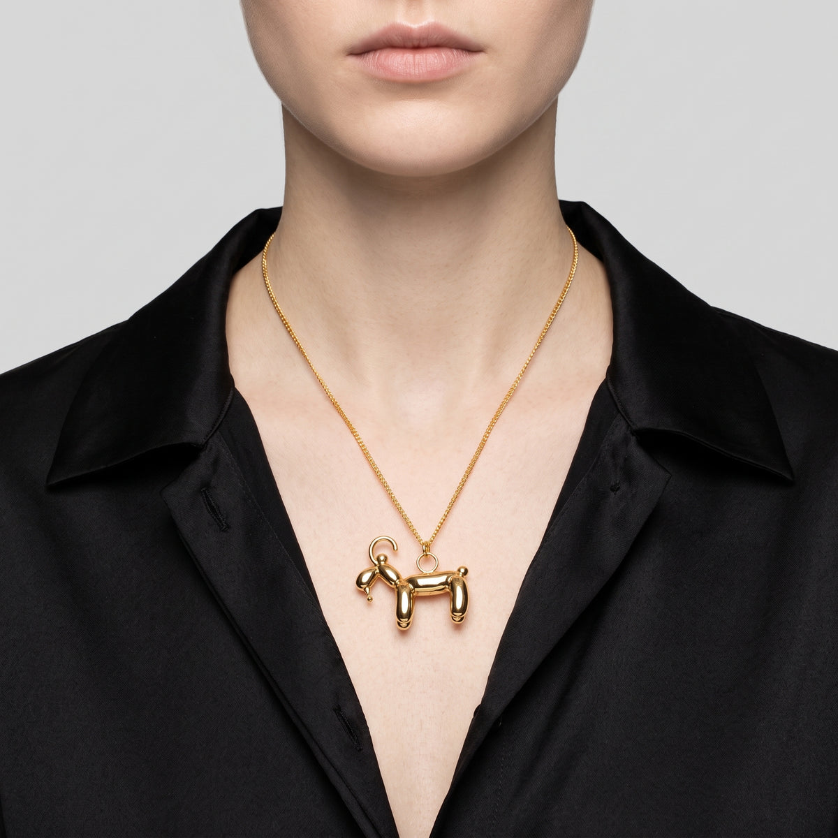 Gold Balloon Animal Pendant Necklace