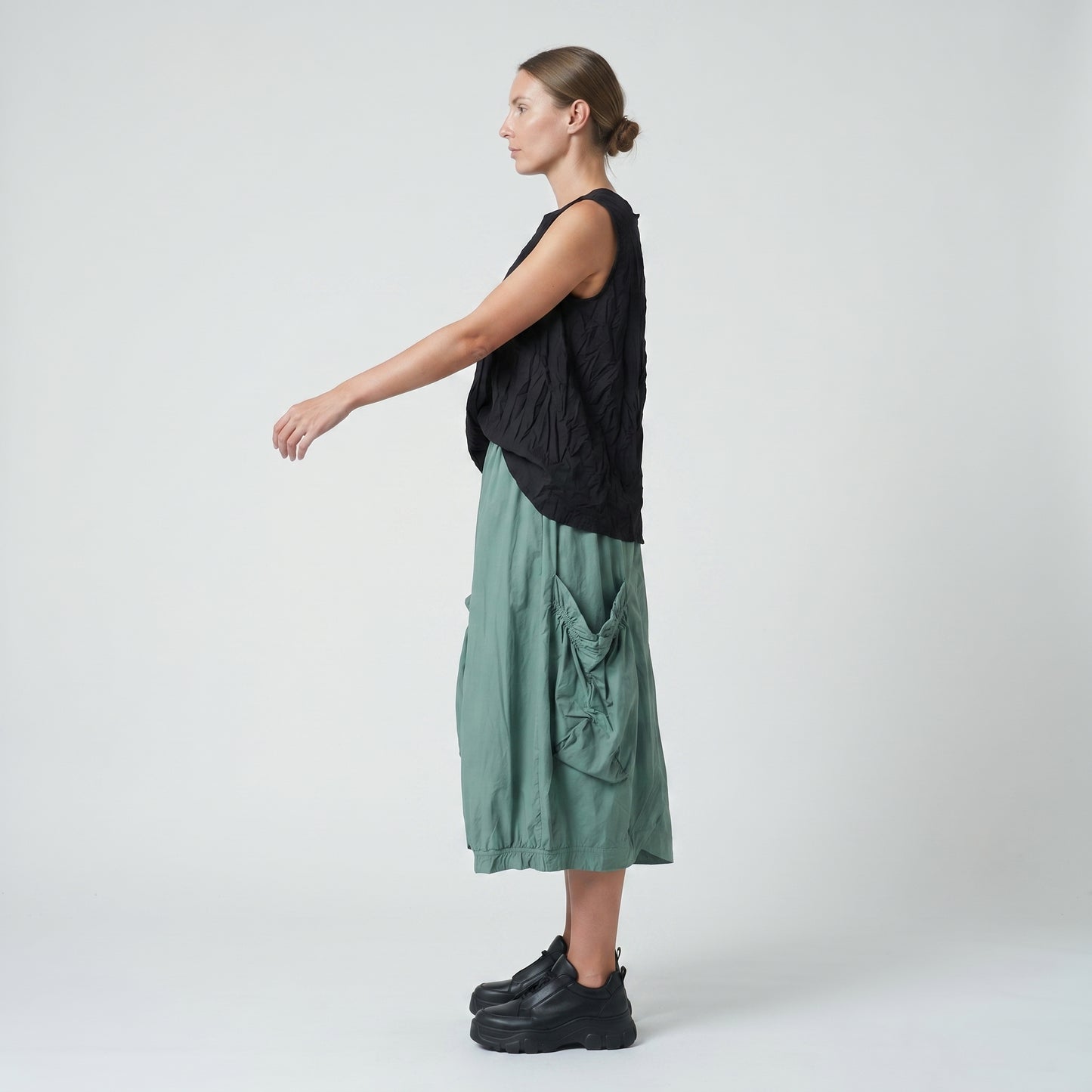 Avant-Garde Draped Balloon Skirt