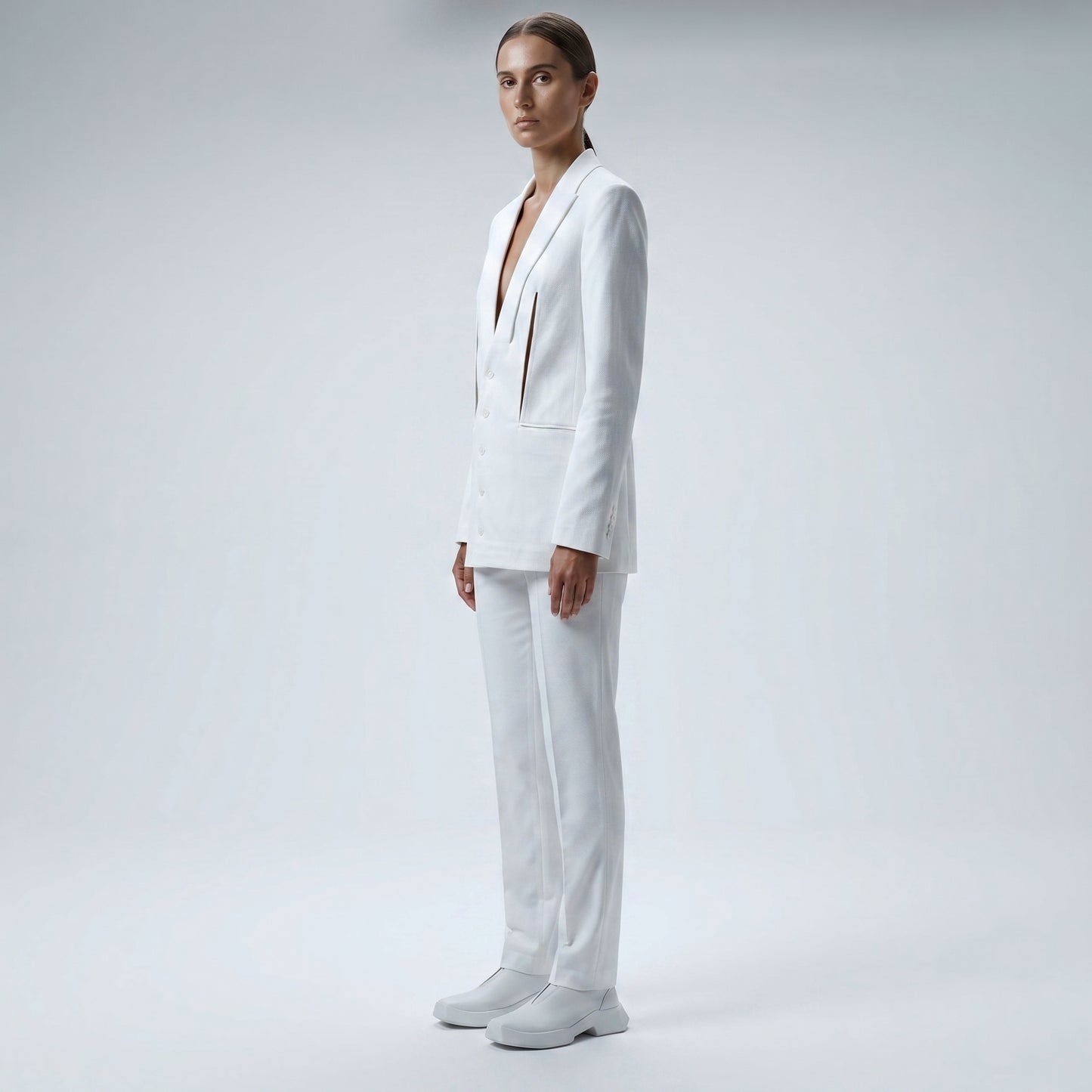 Tailored White Statement Blazer