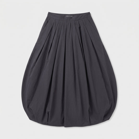 Pleated Voluminous Midi Skirt