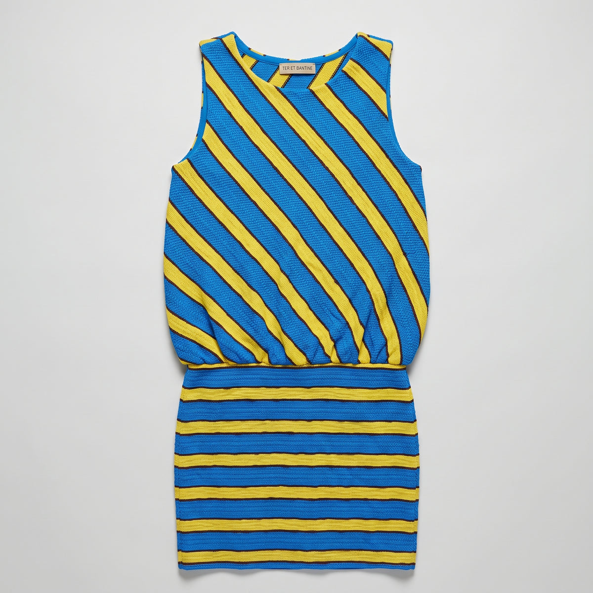 Striped Knit Sleeveless Dress