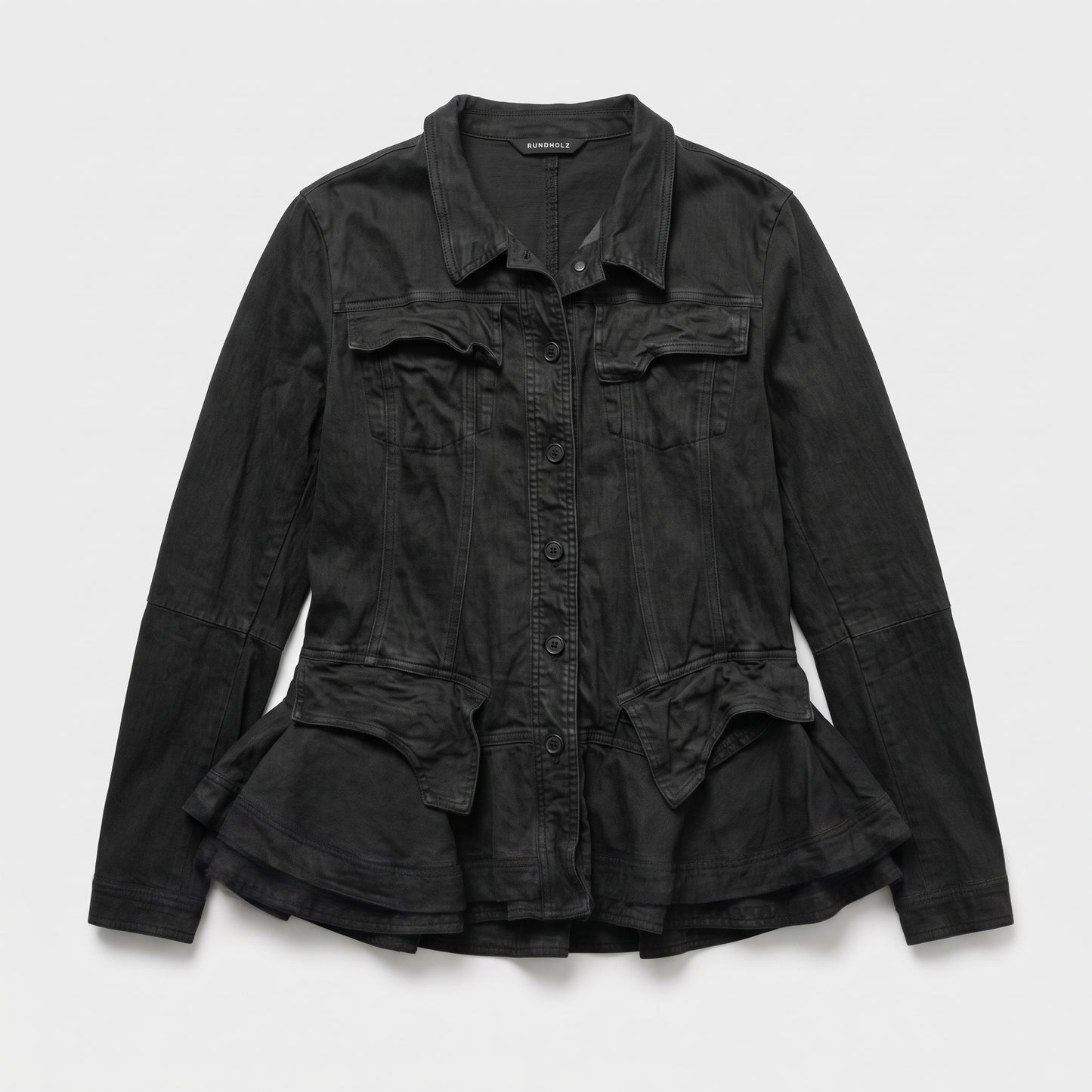Structured Peplum Denim Jacket