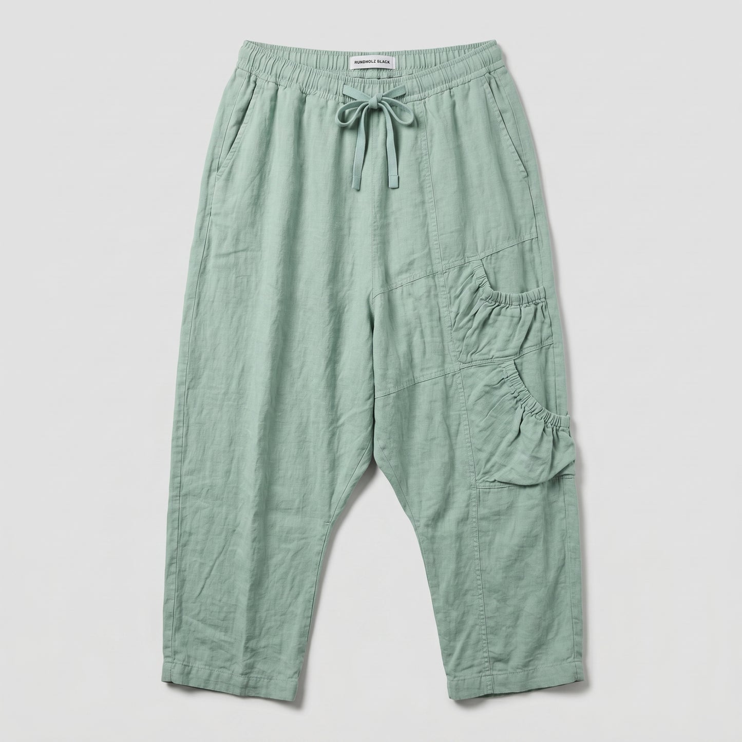 Linen Drop Crotch Cropped Trousers