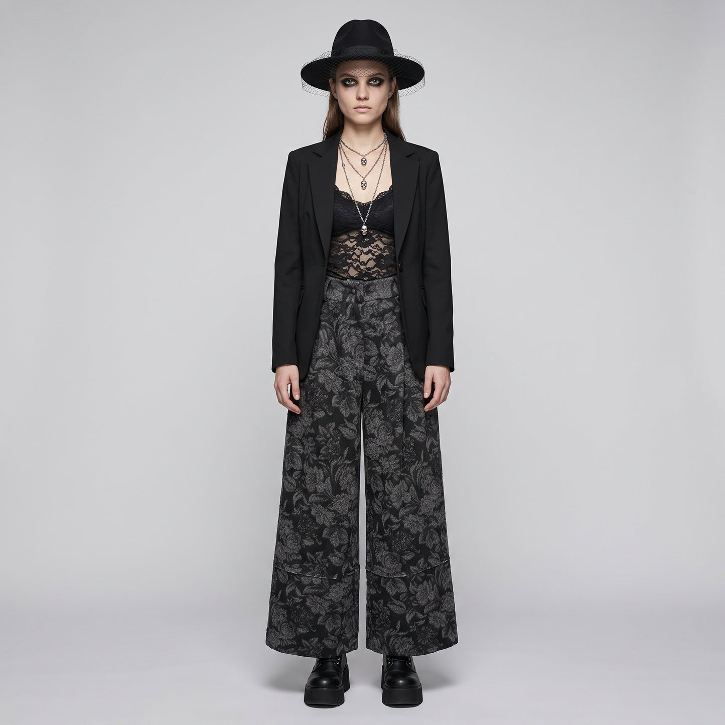 Floral Print Wide Leg Trousers