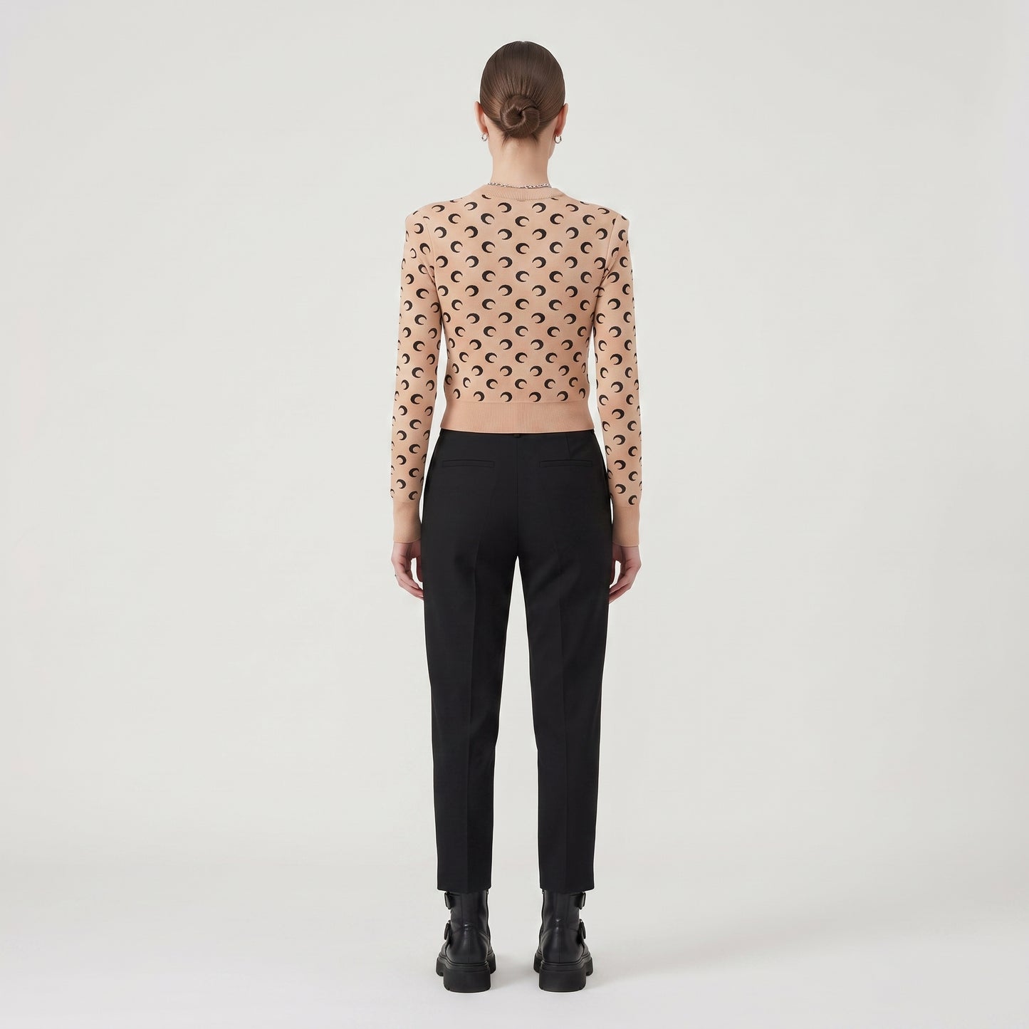 Crescent Moon Jacquard Knit Sweater