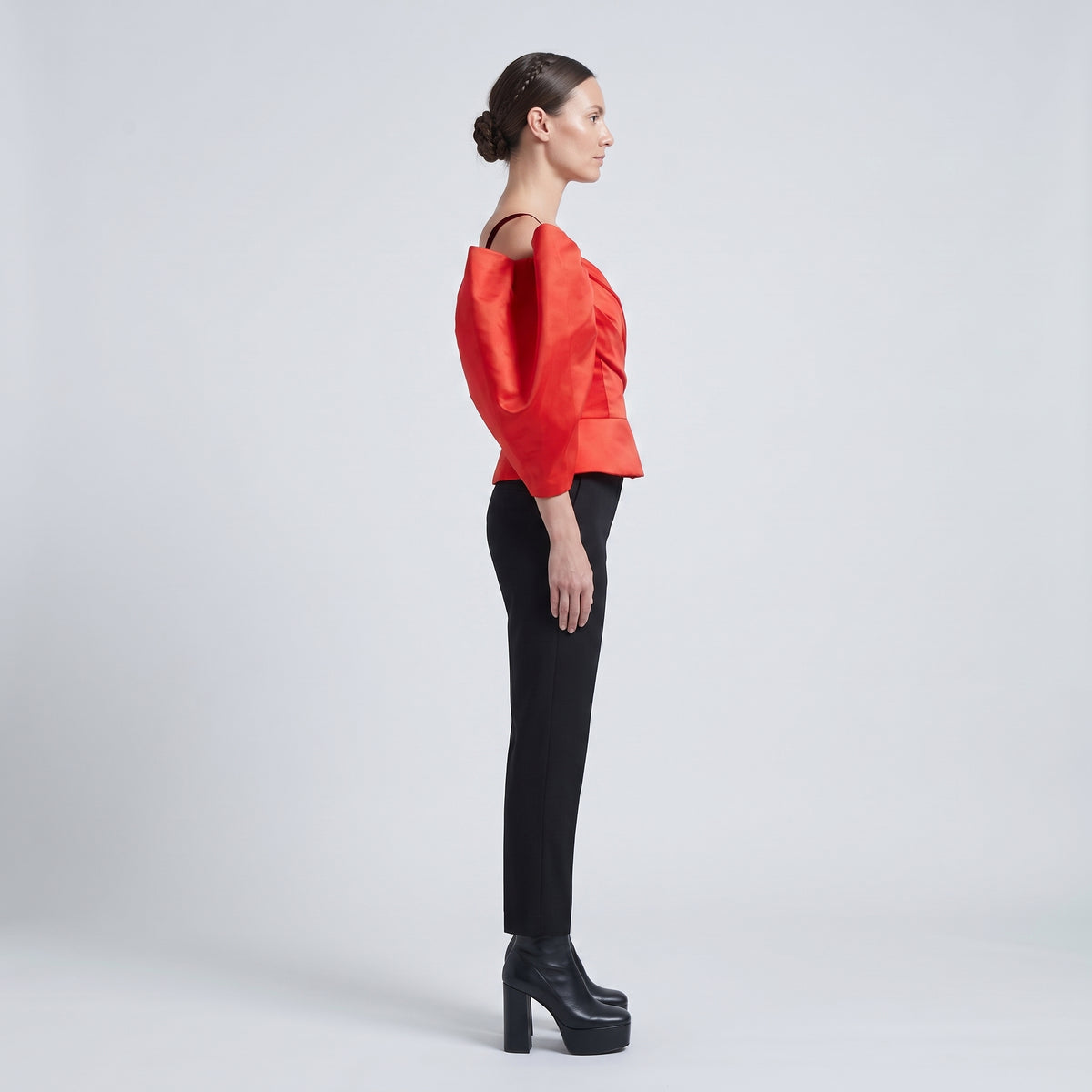 Dramatic Red Puff Sleeve Top