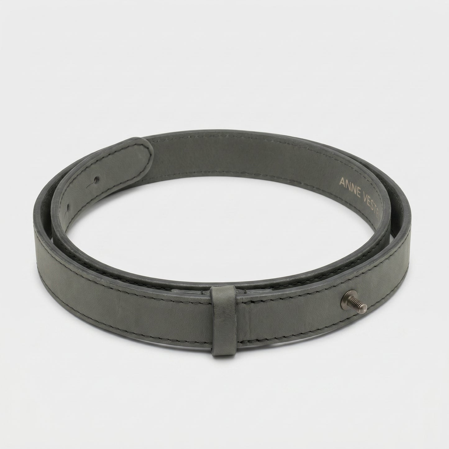 Minimalist Grey Leather Belt