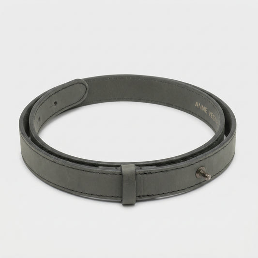 Minimalist Grey Leather Belt