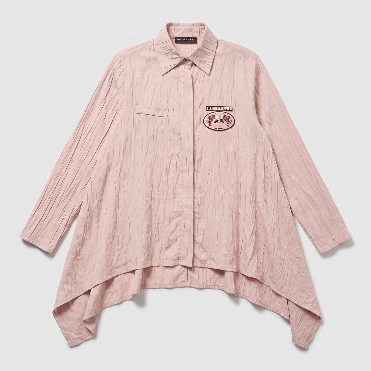 Textured Pink Oversized Button Shirt