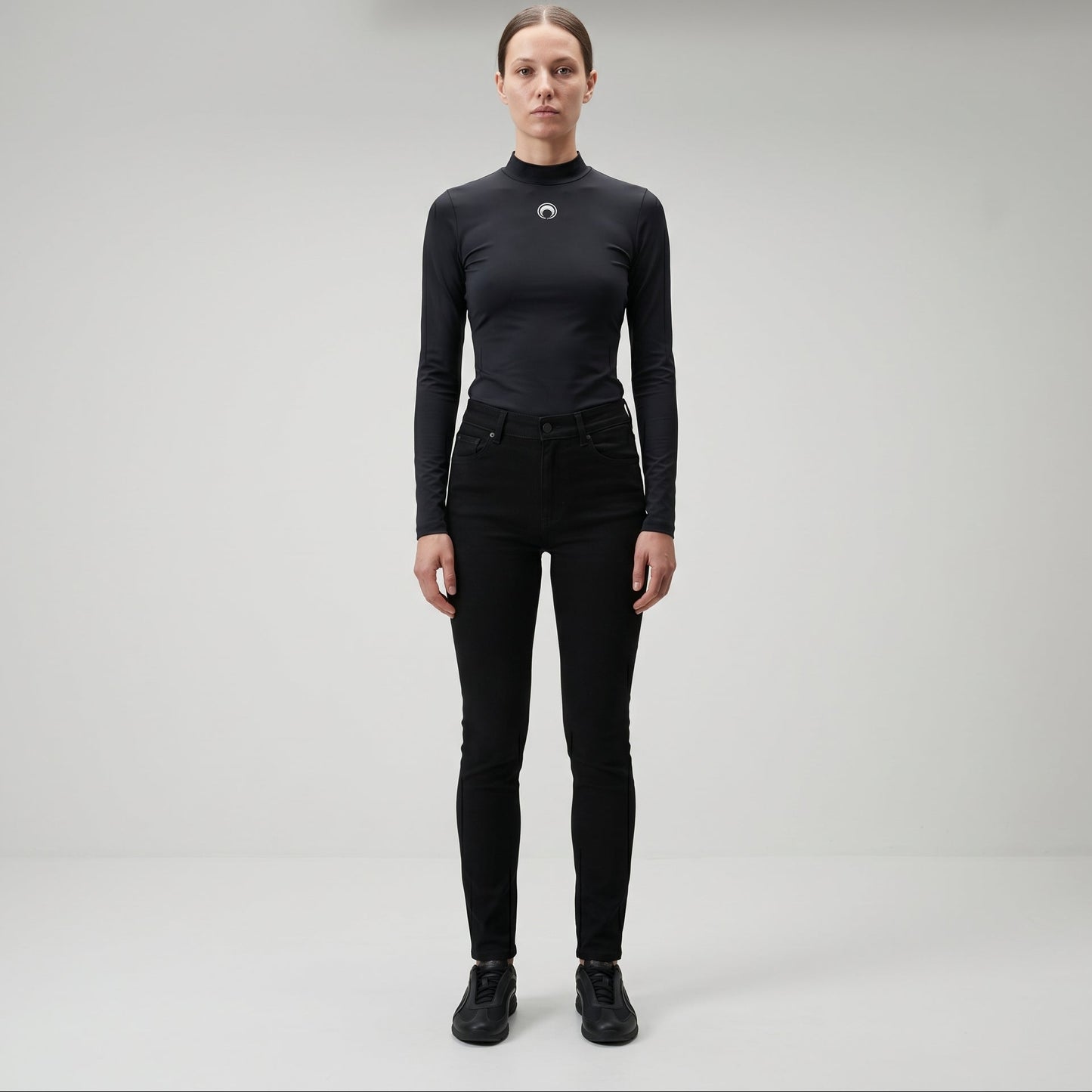 Essential Navy Mock Neck Top