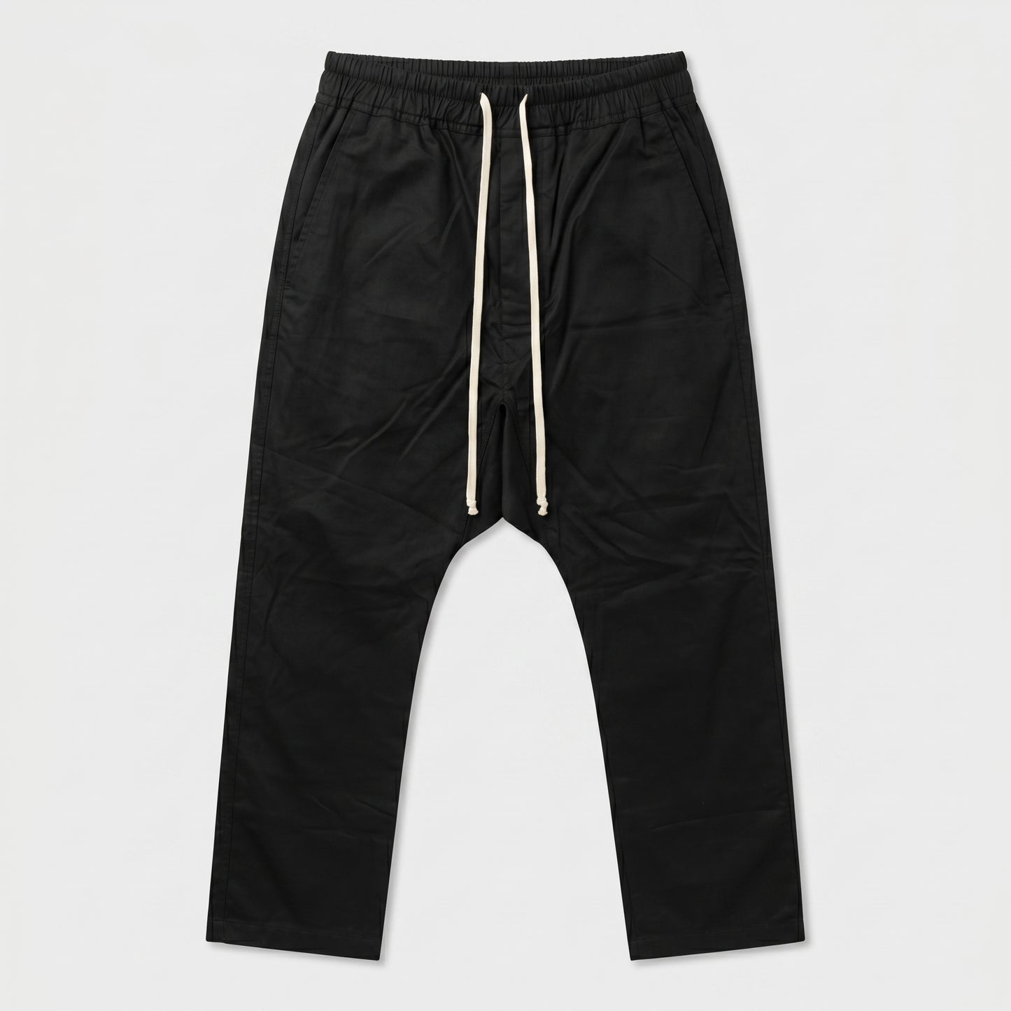 Minimalist Black Drawstring Trousers