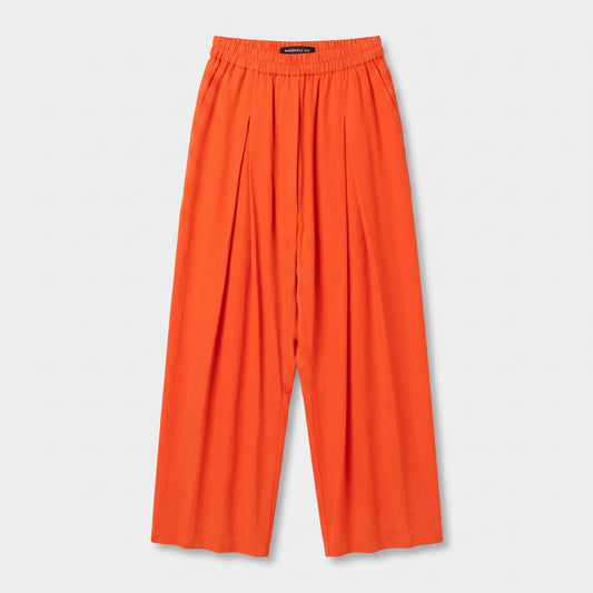 Vibrant Pleated Wide-Leg Trousers