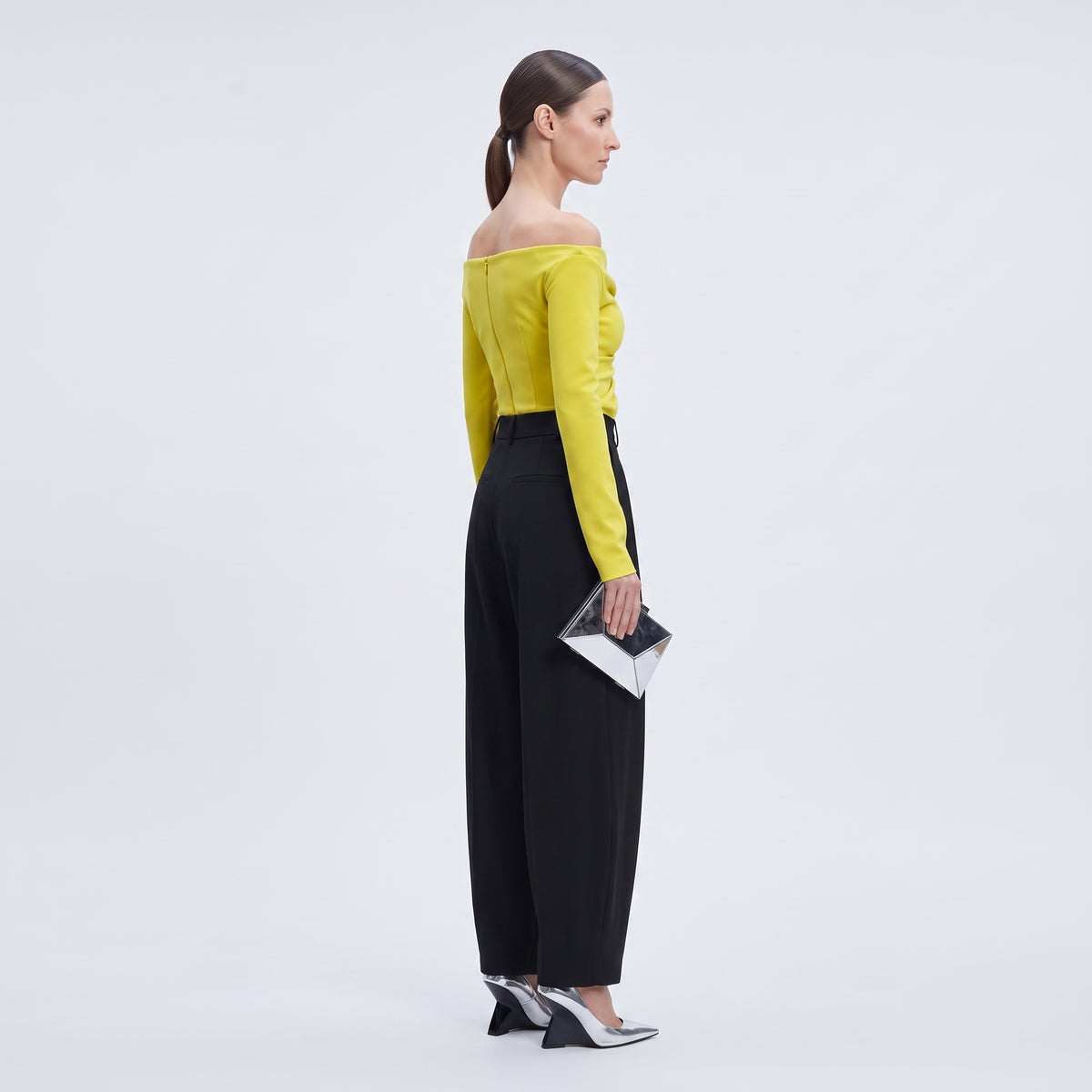 Ruched Off-Shoulder Yellow Top