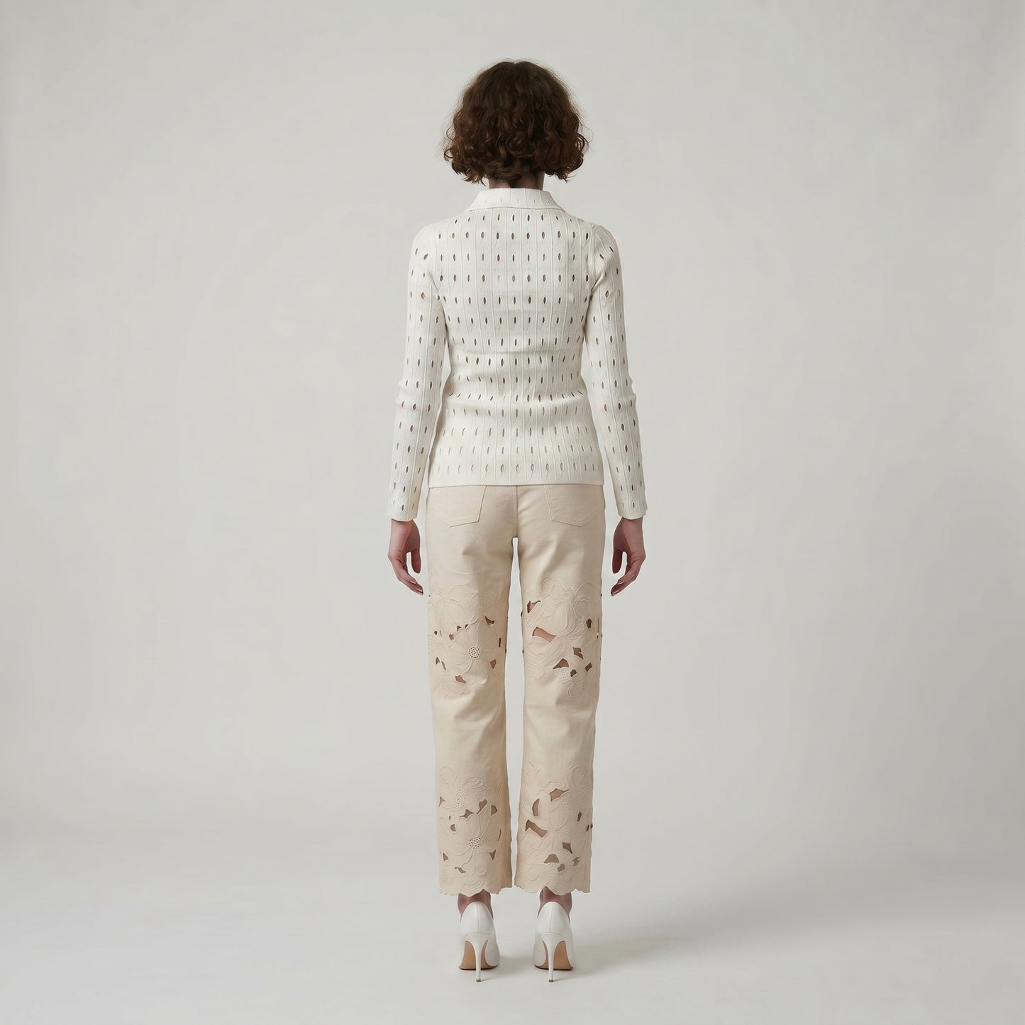 Open Knit Pointelle Button Shirt