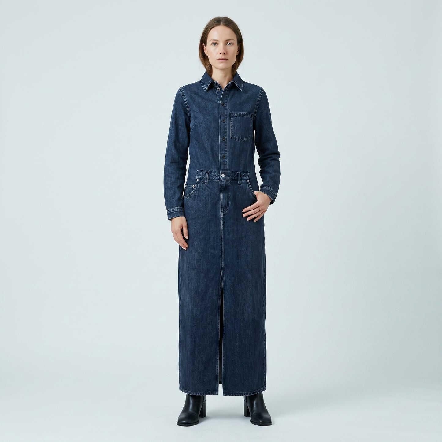 Maxi Denim Shirt Dress