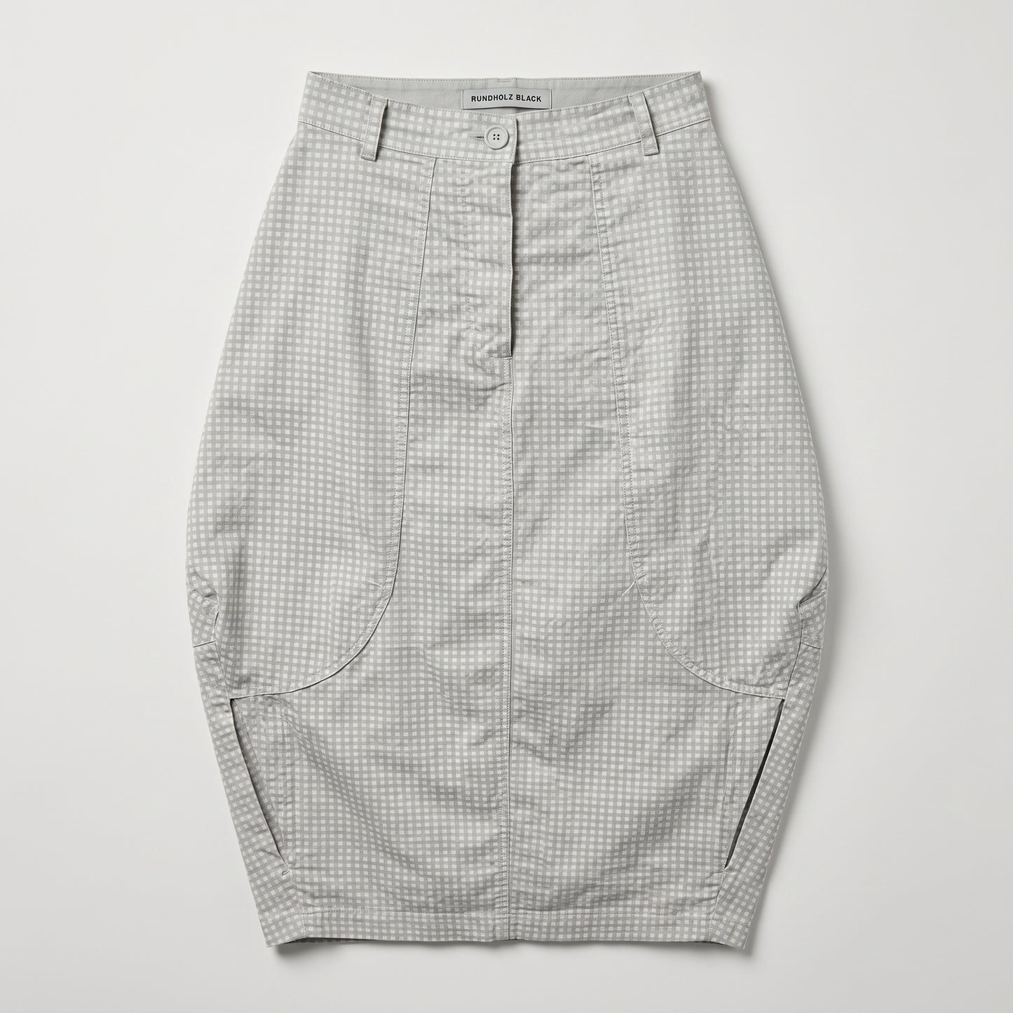 Checkered High-Waist Sculpted Skirt