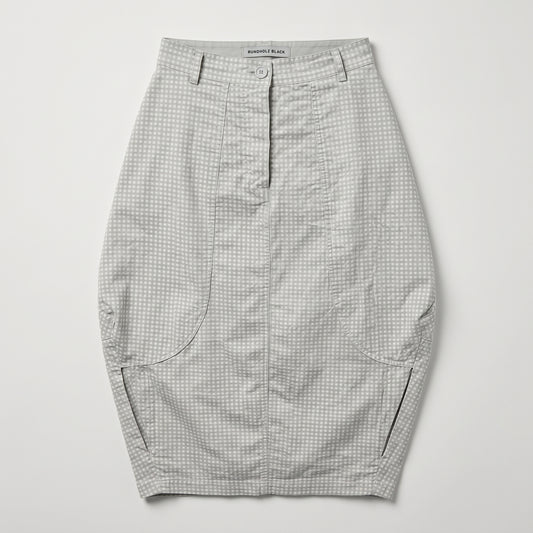 Checkered High-Waist Sculpted Skirt