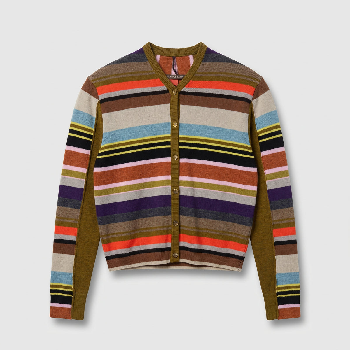 Multicolor Striped Knit Cardigan