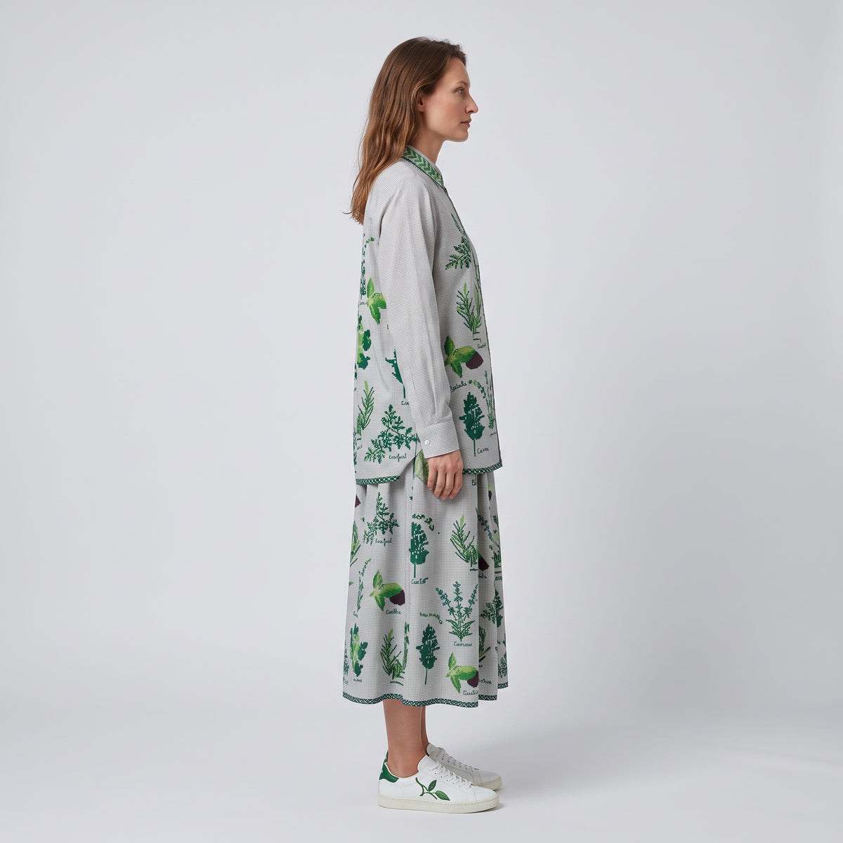 Embroidered Botanical Gingham Shirt