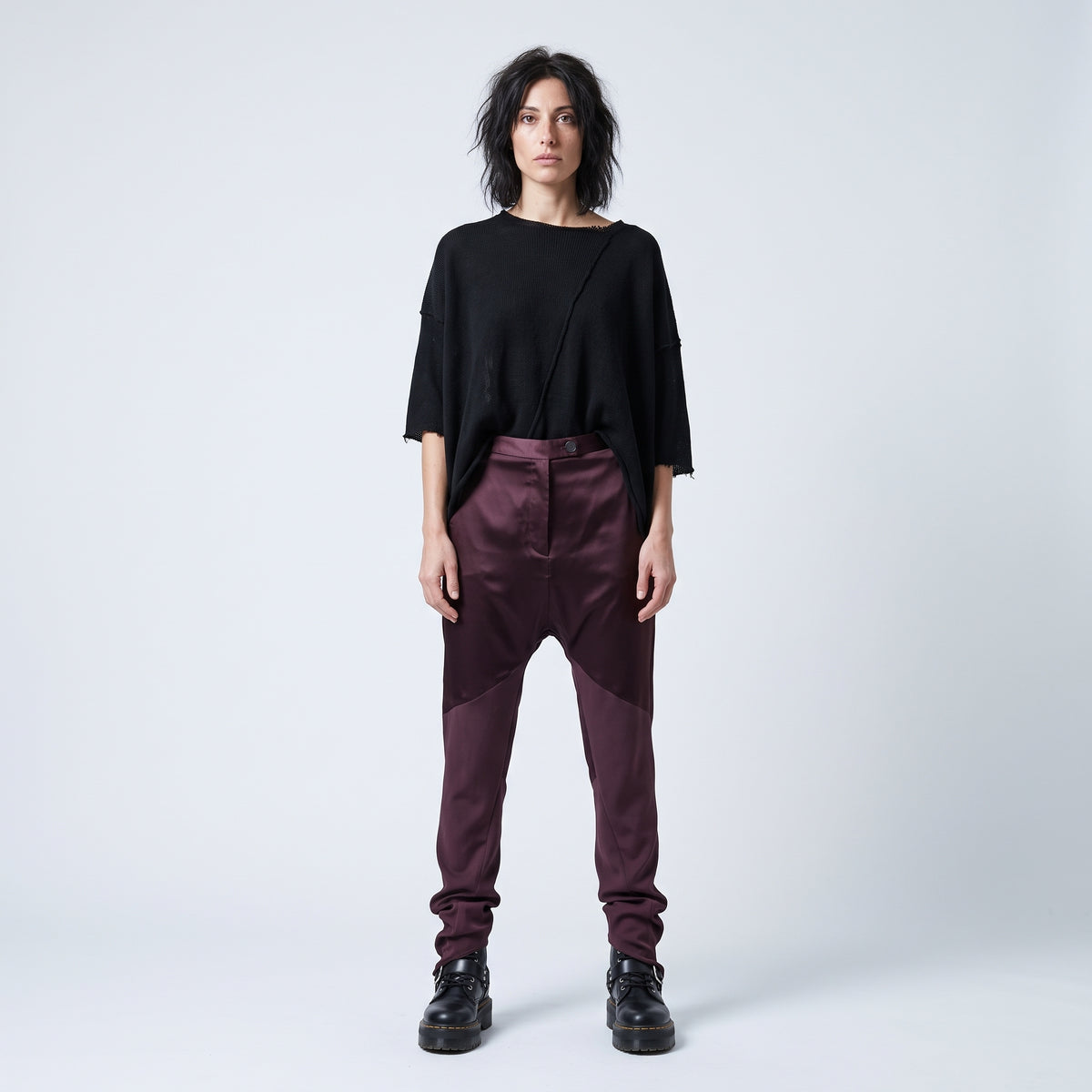 Satin Panel Tailored Trousers