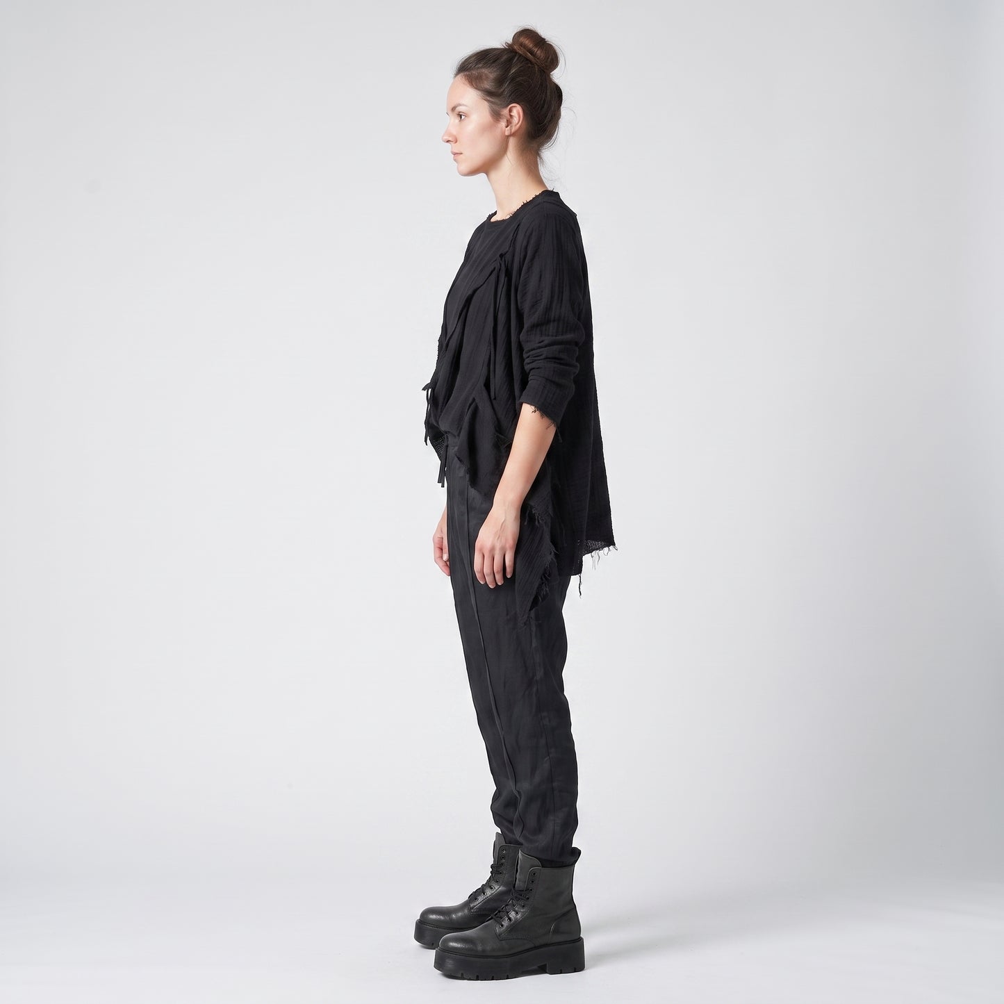 Tailored Black Cropped Trousers