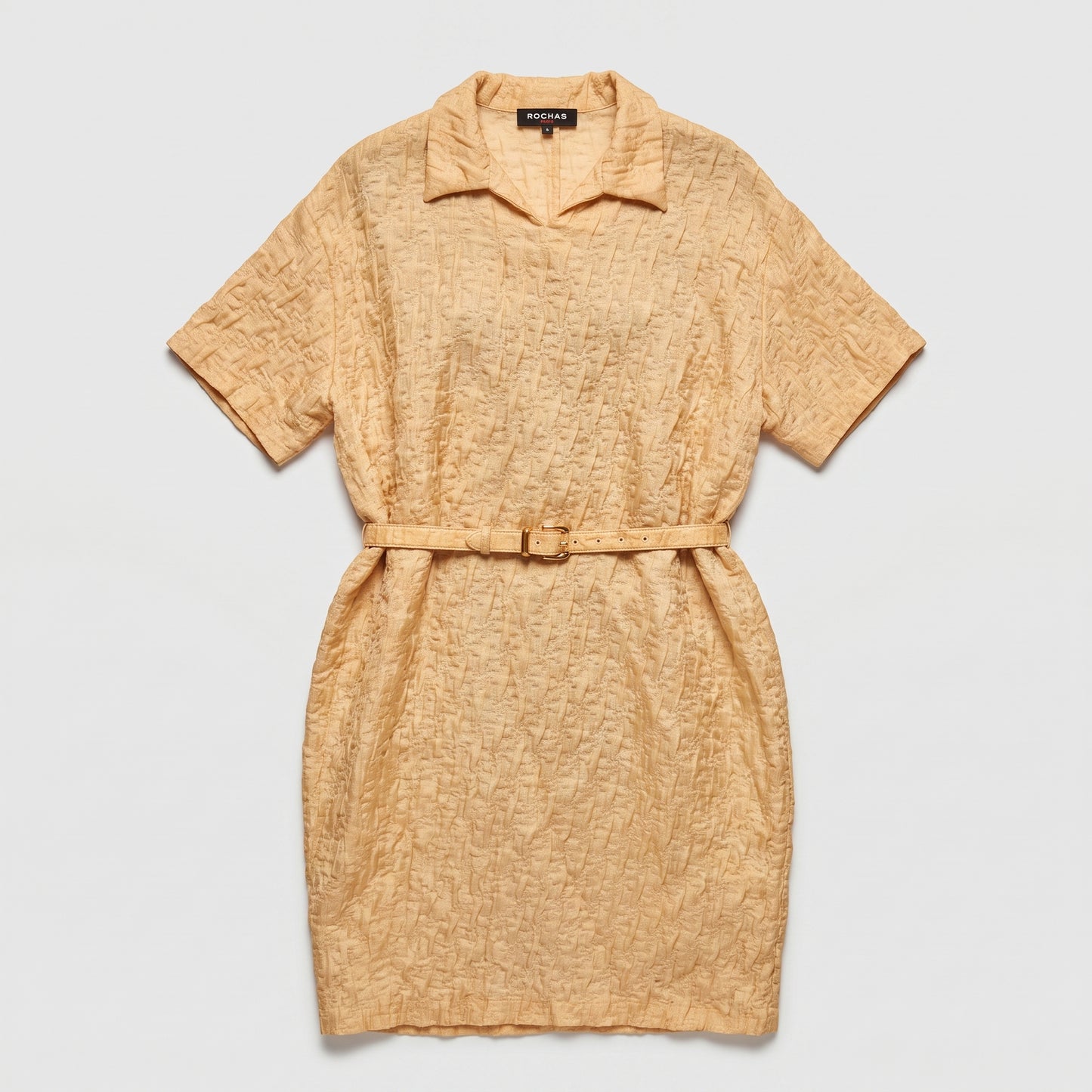 Textured Belted Mini Dress