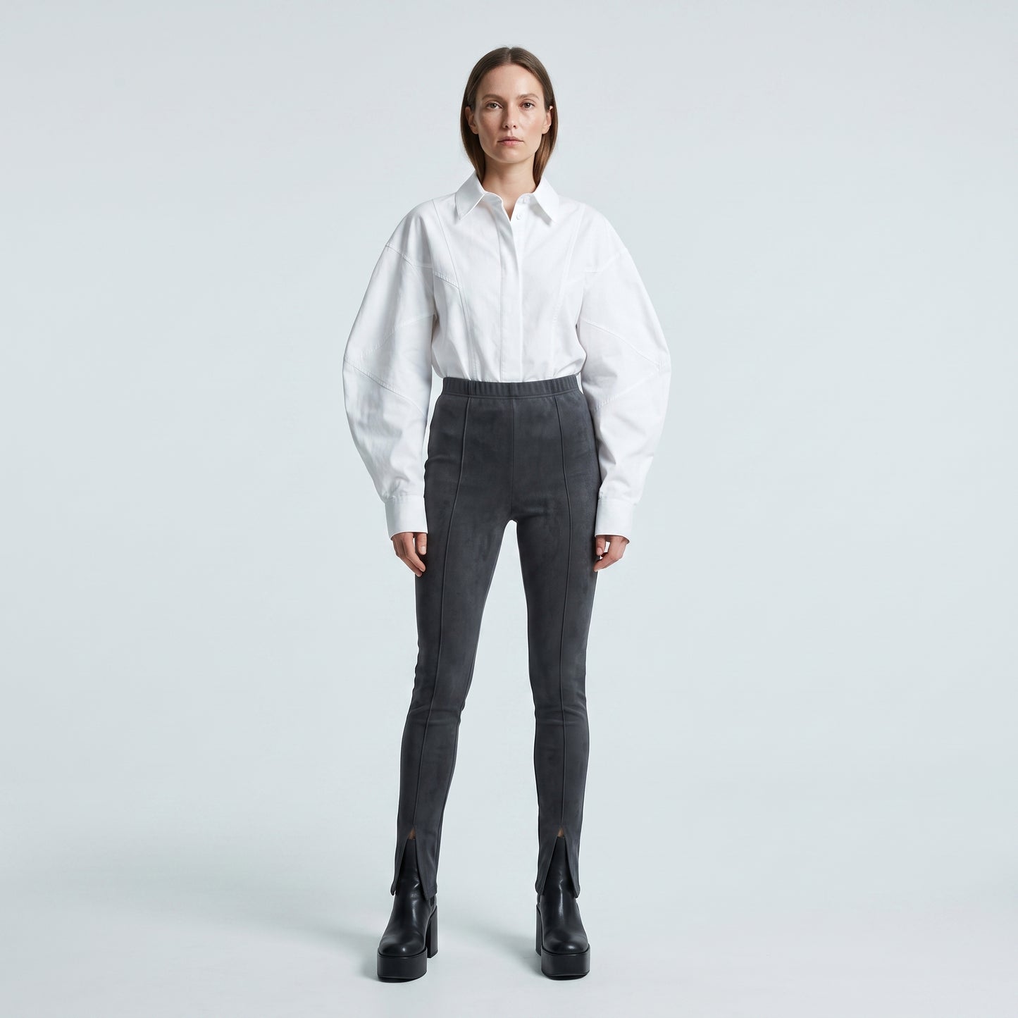 Suede Split Hem Leggings