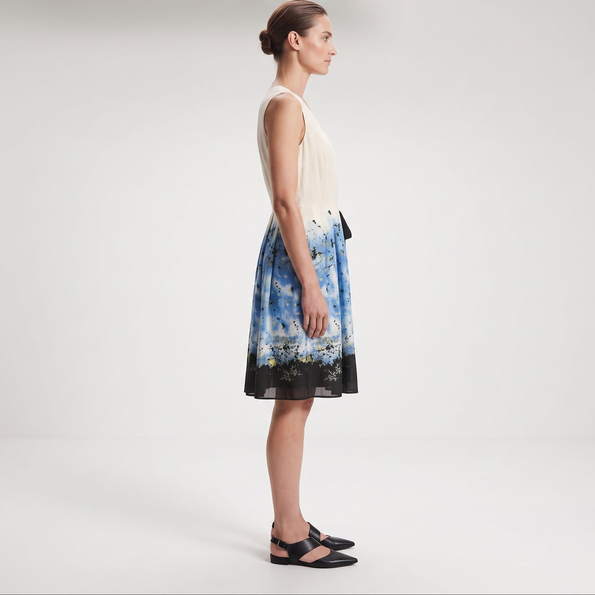 Sleeveless Floral Wrap Midi Dress